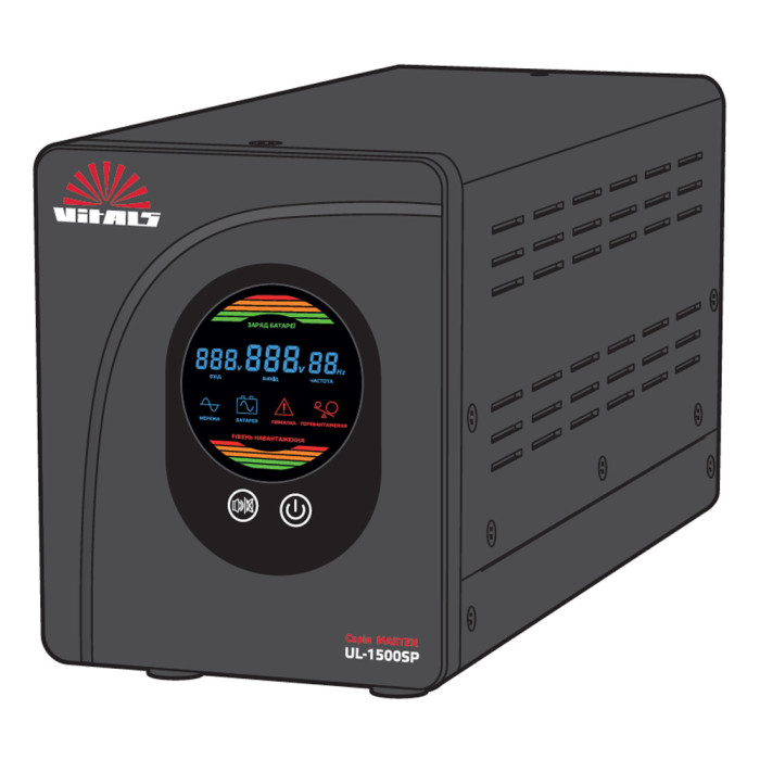 Купити Джерело безперебійного живлення Vitals Master UL-1500sp. Офіційний магазин Віталс Україна, фірмова гарантія з доставкою по Украіні