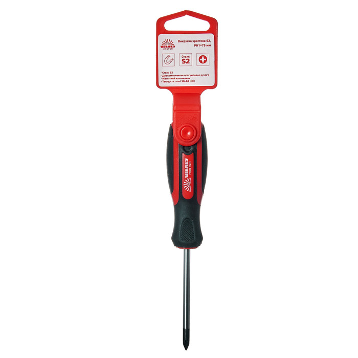 Купити Викрутка хрестова Vitals Master S2, PH1х75 мм. Офіційний магазин Віталс Україна, фірмова гарантія з доставкою по Украіні