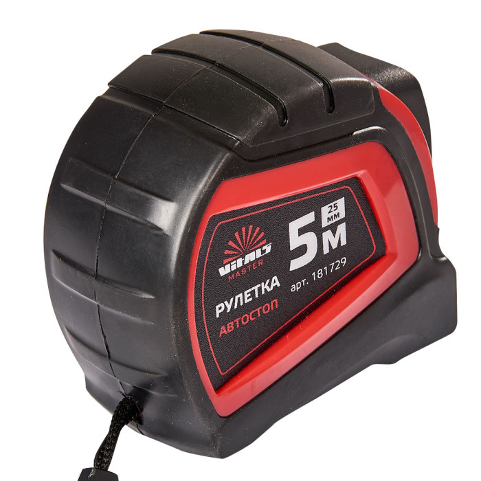 Купити Рулетка 5 м × 25 мм автостоп Vitals Master. Офіційний магазин Віталс Україна, фірмова гарантія з доставкою по Украіні